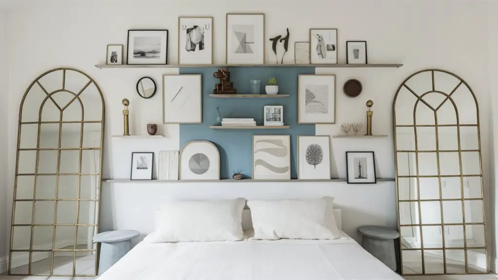 10 Modern Bohemian Bedroom Décor Ideas to Create a Cozy Oasis 4 Wall Decor Minimalist Gallery Wall and Oversized Mirrors