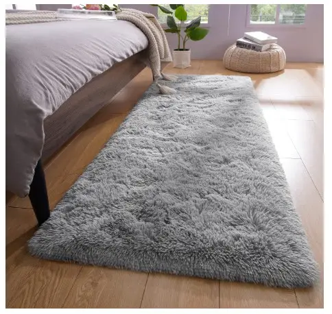 7 Affordable Cozy Bedroom Rugs Under $100 1 YJ.GWL Fluffy Runner Rugs for Bedroom Living Room Soft Shag Rug 2x6 Feet, Grey Plush Carpet Non Slip for Nursery Dorm, Fuzzy Bedside Rug for Kids Boys Girls Room Home Decor