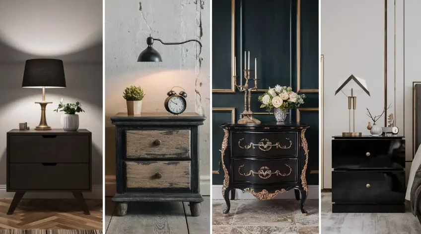 10 Stunning Black Bedroom Furniture Ideas for a Luxurious Look 5 Black Nightstands