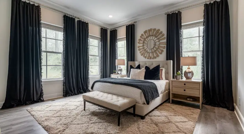 10 Stunning Black Bedroom Furniture Ideas for a Luxurious Look 7 Black Upholstered Bed