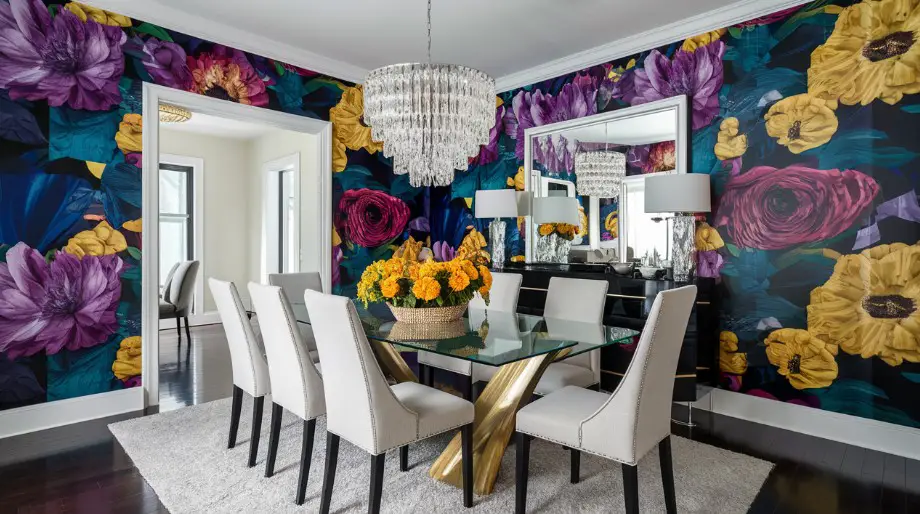 10 Beautiful Dining Room Wall Décor Ideas for Every Style 5 Bold Wallpaper: Make a Statement