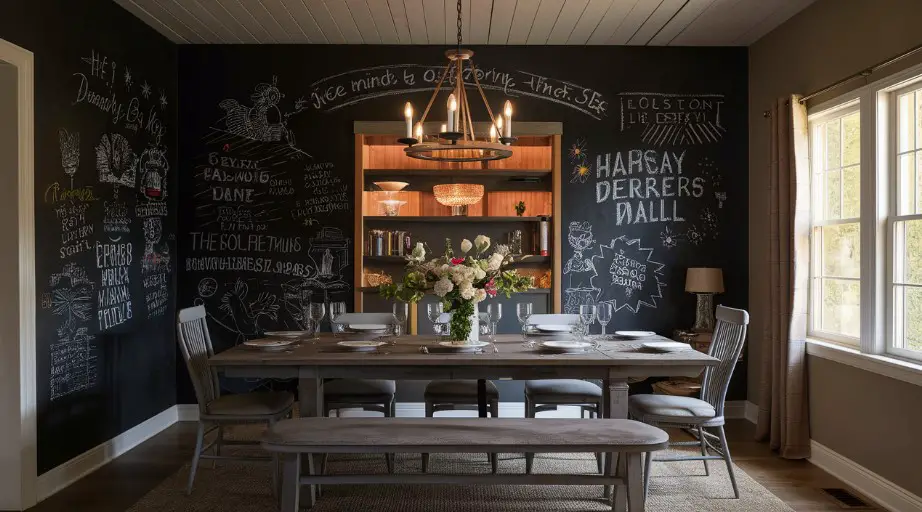 10 Beautiful Dining Room Wall Décor Ideas for Every Style 15 Chalkboard Walls: Interactive Decor