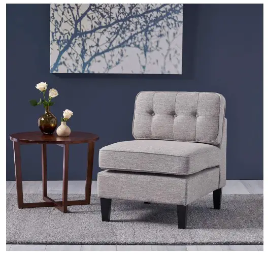 10 Comfy Bedroom Chair Ideas for Relaxing in Style 26 Christopher Knight Home Lillian Modern Fabric Slipper Chair, Light Gray, Dark Brown