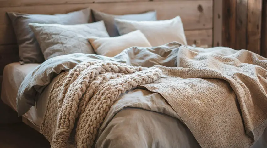 10 Charming Rustic Farmhouse Bedroom Images to Inspire Your Decor 3 Cozy Textiles