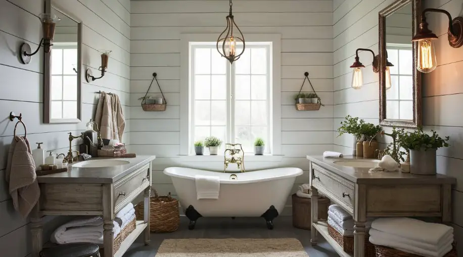 10 DIY Farmhouse Bathroom Décor Ideas You Need to Try 1 Embrace Shiplap Walls