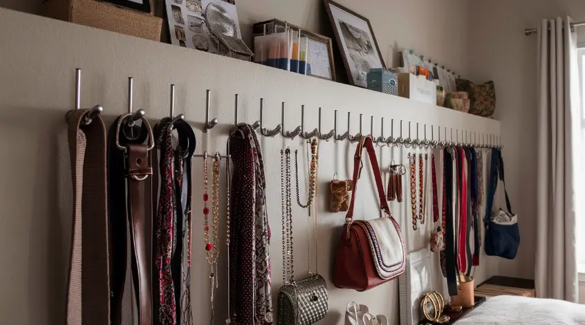 10 Storage Ideas for Small Bedrooms That Are Budget-Friendly 6 Hang Hooks for Accessories