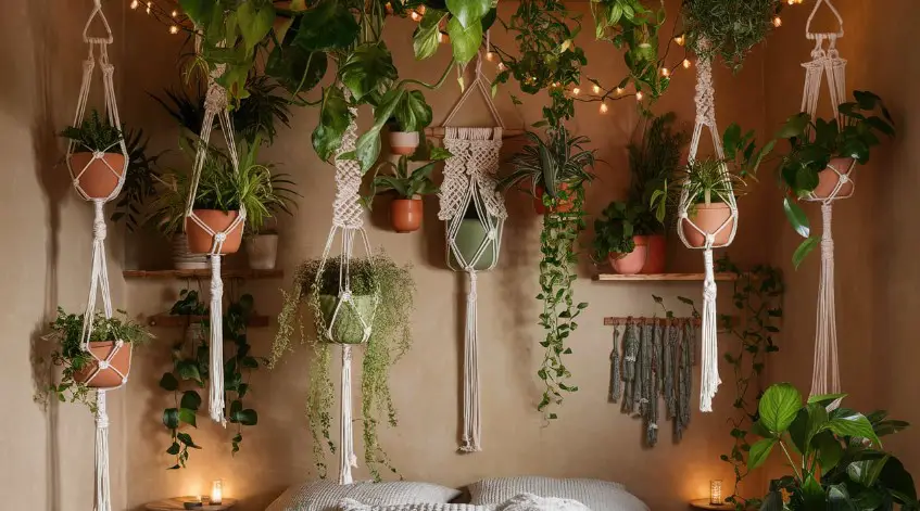 10 Dreamy Boho Bedroom Decor Ideas for a Relaxing Retreat 4 Hang Plants