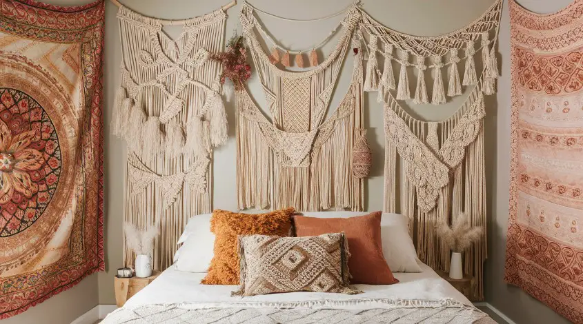 10 Dreamy Boho Bedroom Decor Ideas for a Relaxing Retreat 9 Hang Tapestries or Macrame