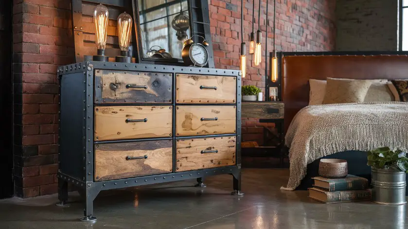 10 Modern Dresser Designs to Elevate Your Bedroom Décor 8 industrial edge