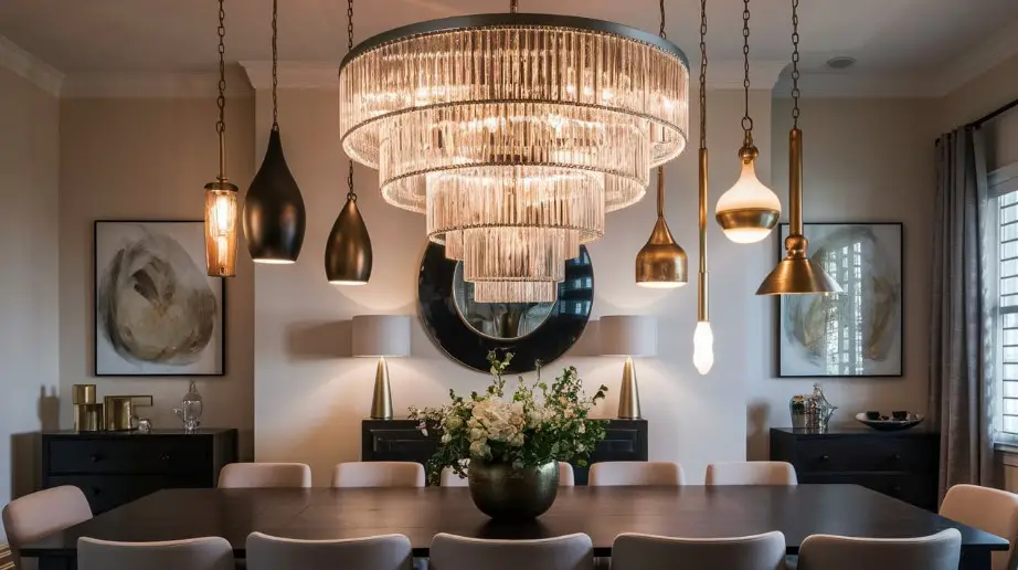 10 Beautiful Dining Room Wall Décor Ideas for Every Style 17 Lighting Fixtures: Art in Illumination