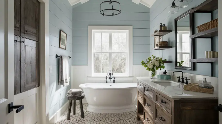 10 DIY Farmhouse Bathroom Décor Ideas You Need to Try 4 Opt for Soft Color Palettes