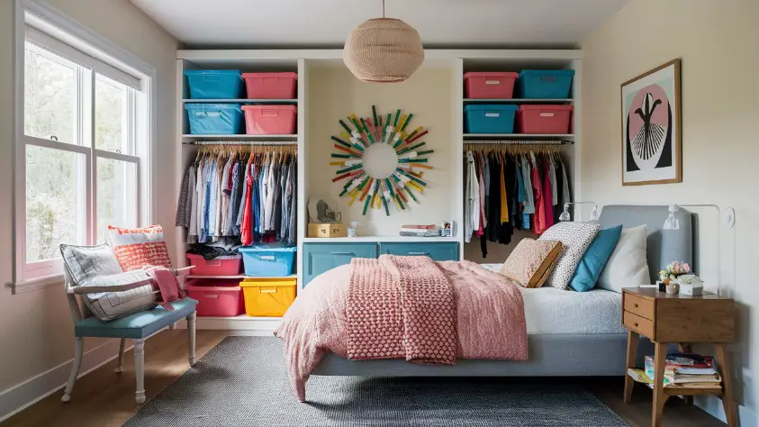 10 Storage Ideas for Small Bedrooms That Are Budget-Friendly 8 Opt for Stackable Storage Bins