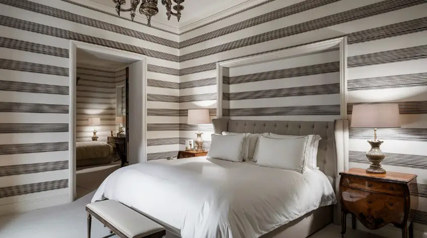 10 Modern Classy Bedroom Wallpaper Designs to Inspire Your Next Redesign 6 Sophisticated Stripe Wallpaper