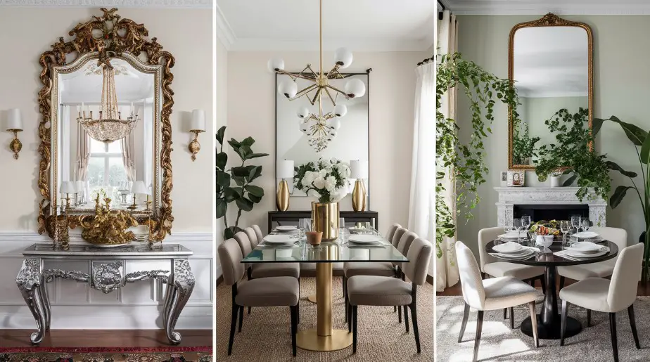 10 Beautiful Dining Room Wall Décor Ideas for Every Style 3 Statement Mirrors: Reflecting Style