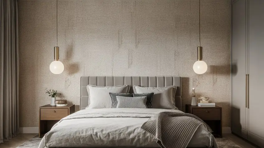 10 Modern Classy Bedroom Wallpaper Designs to Inspire Your Next Redesign 1 Subtle Textured Wallpaper