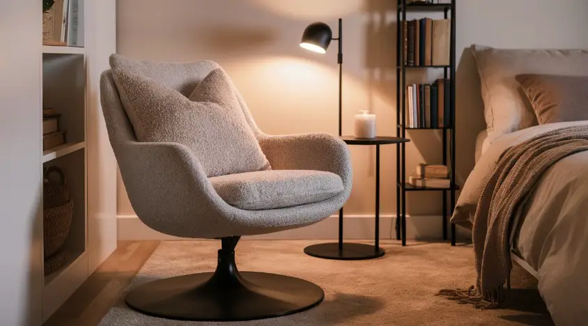10 Comfy Bedroom Chair Ideas for Relaxing in Style 7 Swivel Chair