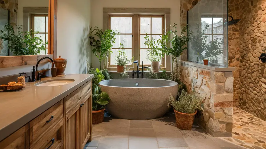 10 DIY Farmhouse Bathroom Décor Ideas You Need to Try 3 Use Natural Materials