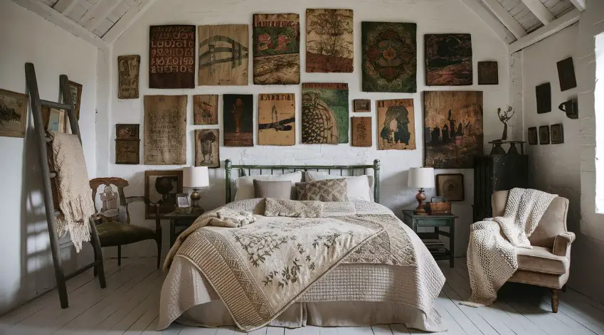 10 Charming Rustic Farmhouse Bedroom Images to Inspire Your Decor 4 Vintage Accents