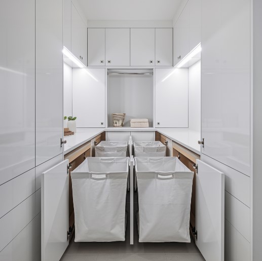 10 Stunning Modern Laundry Room Cabinet Ideas You’ll Love 8 Integrated Hampers for Clutter-Free Living