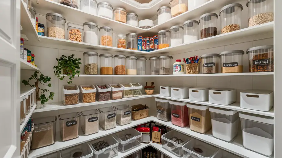 10 Kitchen Pantry Shelving Ideas You’ll Wish You Knew Sooner 3 Use Clear Storage Containers