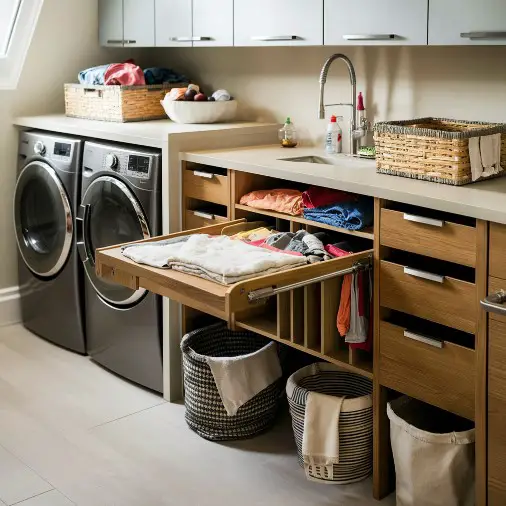 10 Small Laundry Room Makeover Ideas That Will Blow Your Mind 2 Create a Folding Station