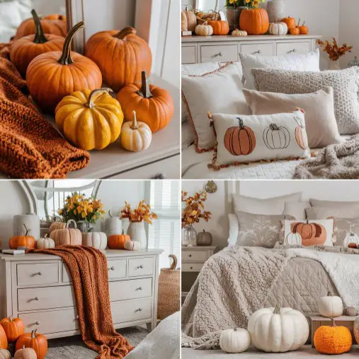 10 Must-Try Fall Decor Ideas for a Stylish Bedroom Makeover 7 Decorate with Pumpkins
