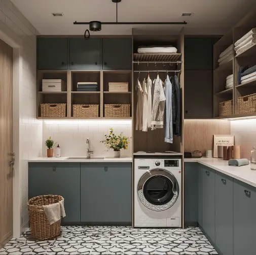10 Small Laundry Room Makeover Ideas That Will Blow Your Mind 5 Install a Drying Rack