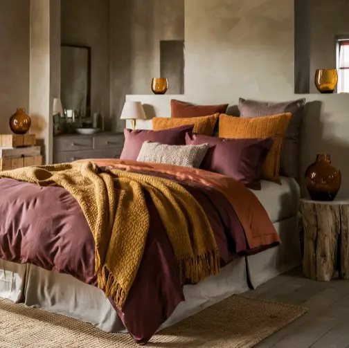 10 Must-Try Fall Decor Ideas for a Stylish Bedroom Makeover 2 Layer Textures for Comfort