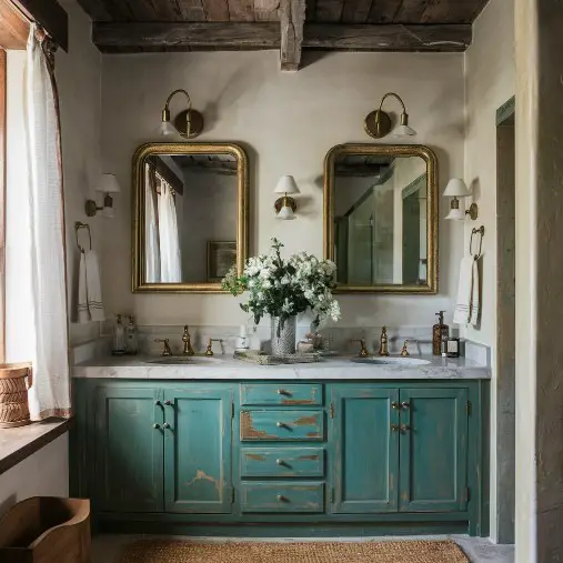 10 Stunning Rustic Bathroom Mirror Ideas to Elevate Your Space 3 Vintage Distressed Mirrors