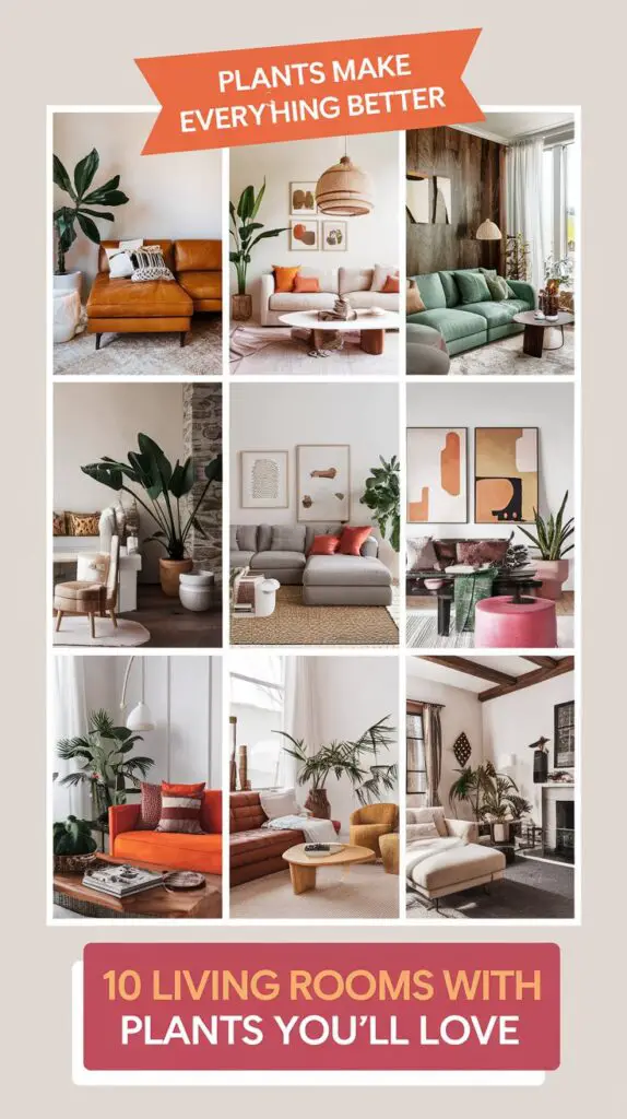 living room with plants ideas