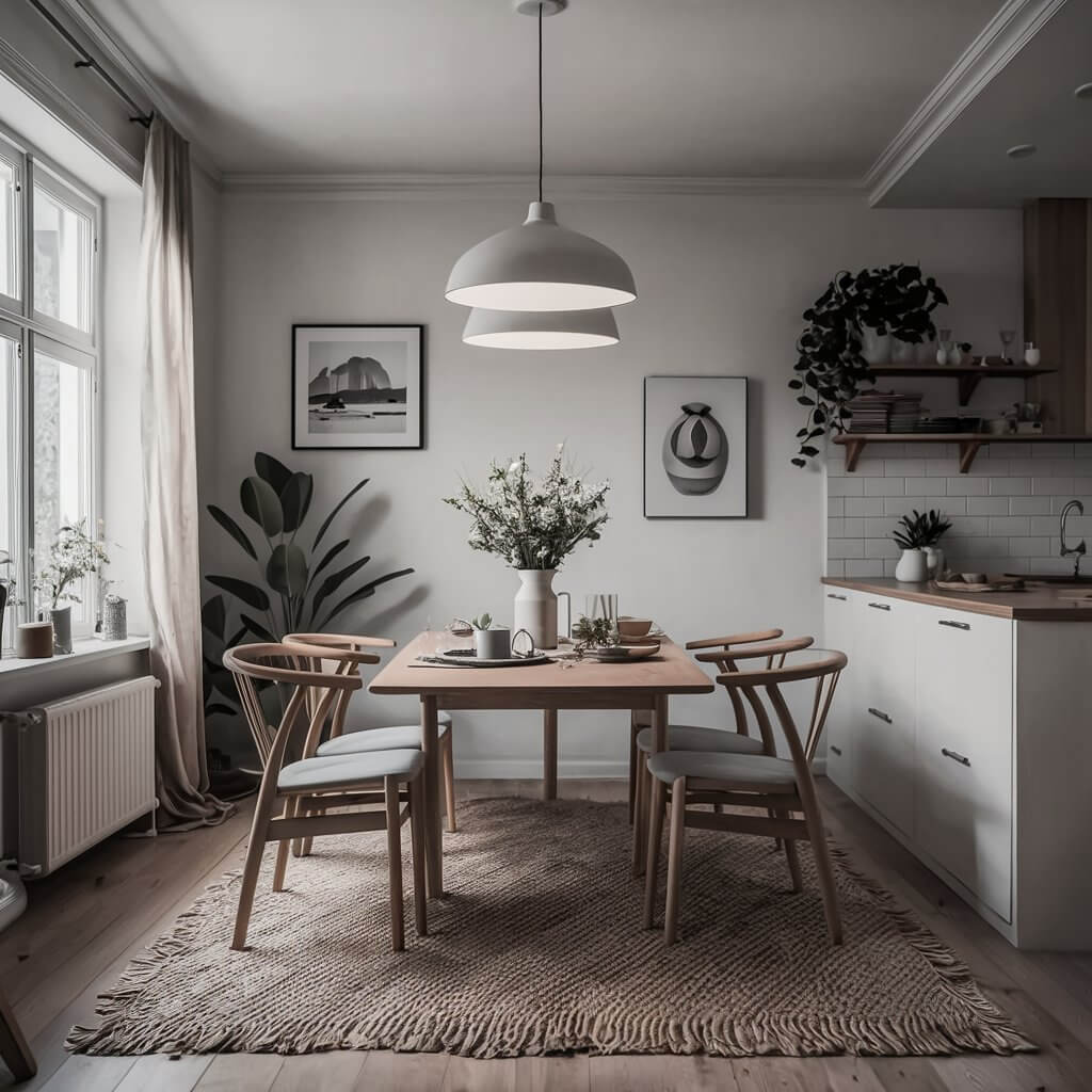 13 Stunning Dining Room Layout Ideas You Need to Try 10 Stylish dining room layout ideas featuring a minimalist Scandinavian style, showcasing a light, airy atmosphere with natural wood furniture, a simple dining table, and sleek chairs. The decor emphasizes functionality and simplicity, with neutral color palettes and understated accessories that create a cozy yet modern dining experience.
