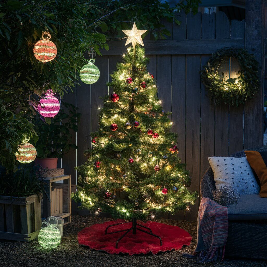 13 Unique Christmas Tree Yard Decoration Ideas for a Magical Holiday 4 DIY glowing ornaments for Christmas tree yard decoration ideas, featuring handmade luminous baubles, sparkling lights, and creative outdoor setups. Perfect for adding a magical touch to your holiday yard with eco-friendly and festive DIY projects that brighten up your Christmas decorations.
