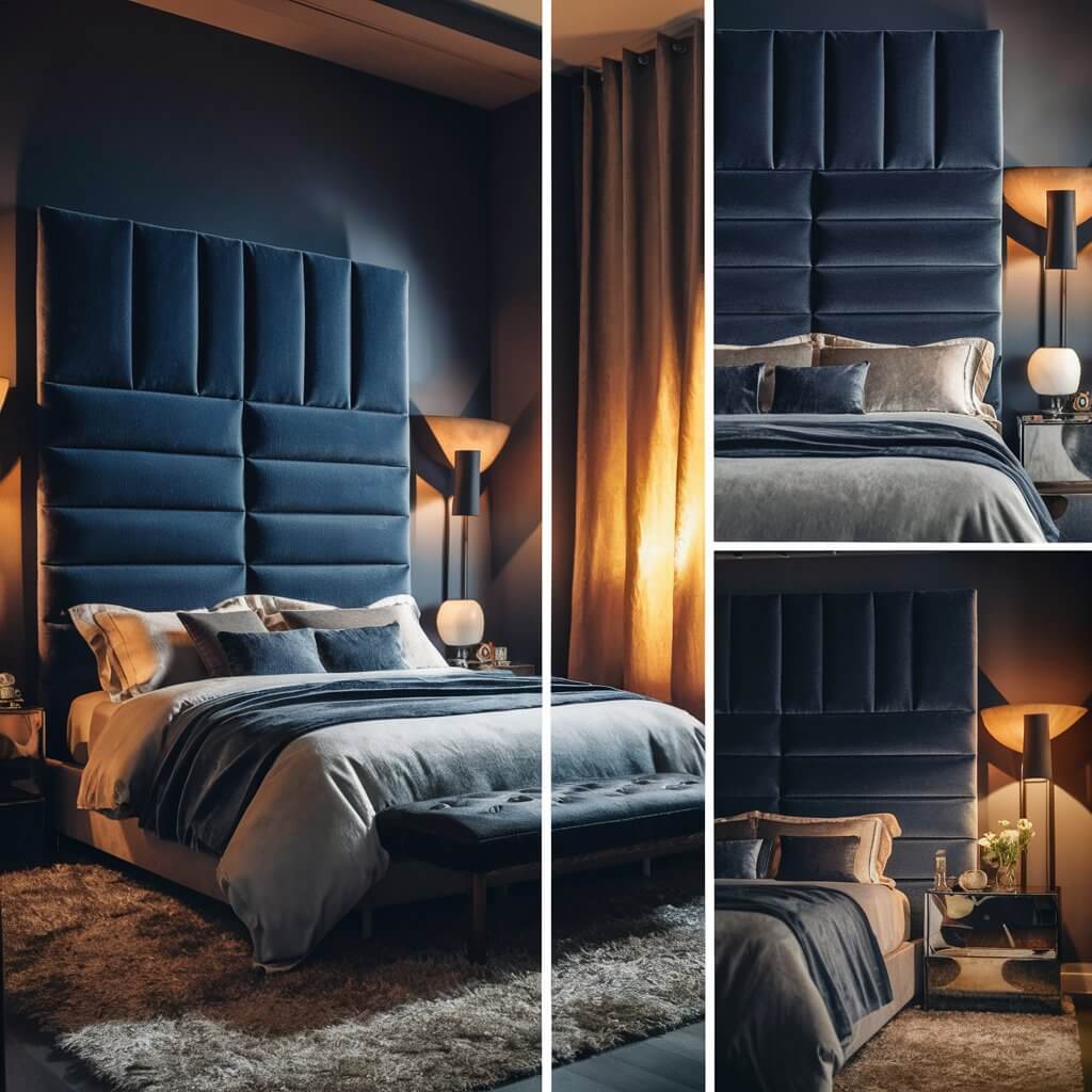 13 Stunning Master Bedroom Headboard Ideas You Need to See 10 Elegant fabric wall-mounted headboard in a modern bedroom, showcasing a plush, upholstered design that adds a touch of sophistication and comfort. Perfect for inspiring cozy and stylish bedroom headboard ideas, this piece complements contemporary and classic decor styles, creating a luxurious focal point for your sleeping space.