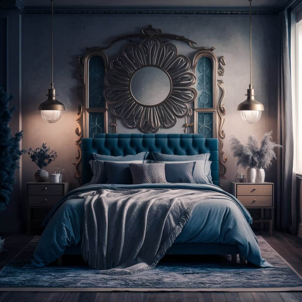 13 Stunning Master Bedroom Headboard Ideas You Need to See 12 Stylish bedroom headboard ideas featuring a sleek glass-framed art headboard that adds modern elegance and a unique artistic touch to your space. This contemporary design blends functionality with creativity, offering a sophisticated focal point for any bedroom decor. Perfect for minimalist, modern, or industrial bedroom styles, this glass-framed art headboard enhances the room's aesthetic while providing a spacious, airy feel. Ideal for those seeking a bold and artistic bedroom makeover.