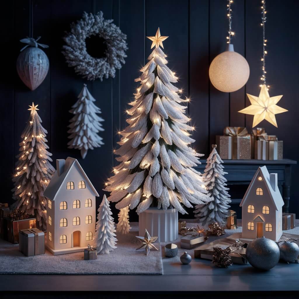 13 Creative White Christmas Decorations Ideas to Make Your Home Sparkle 12 Stunning white Christmas decorations featuring elegant light-up elements, perfect for creating a festive and cozy holiday atmosphere. Discover beautiful white-themed holiday decor ideas with twinkling lights, frosty accents, and glowing ornaments that transform your space into a winter wonderland. Ideal for those seeking sophisticated light-up Christmas decorations to enhance their seasonal celebration.