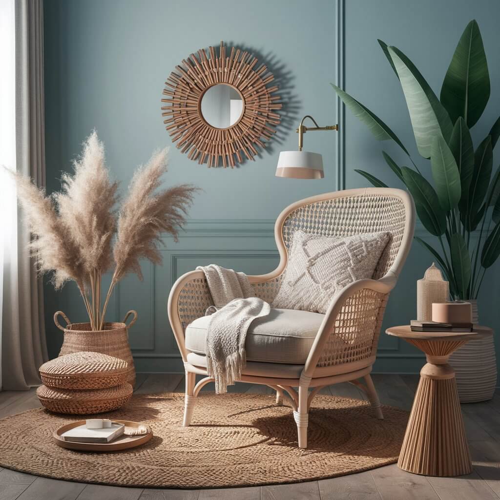 12 Coastal Living Room Chairs Perfect for Lazy Summer Days 11 Coastal living room featuring a vintage-inspired accent chair with a relaxed, beachy vibe. The chair's soft, neutral fabric complements light, airy tones and natural textures in a coastal-themed space. Perfect for creating a stylish and comfortable seating area with a touch of vintage charm, this accent chair enhances the overall coastal decor. Ideal for a beach house or coastal-inspired living room design, this vintage-inspired chair brings timeless elegance and coastal comfort together.