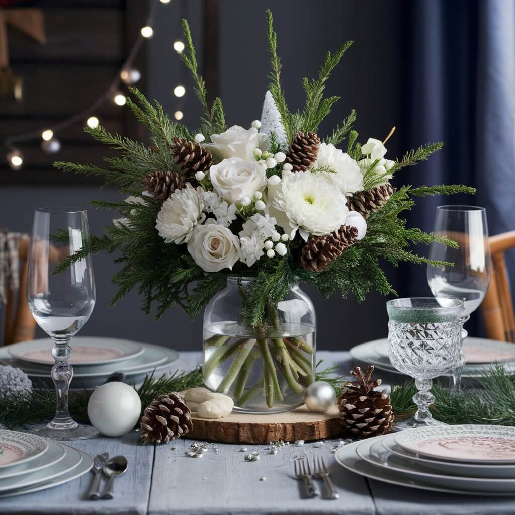 13 Creative White Christmas Decorations Ideas to Make Your Home Sparkle 11 Wintery Centerpieces