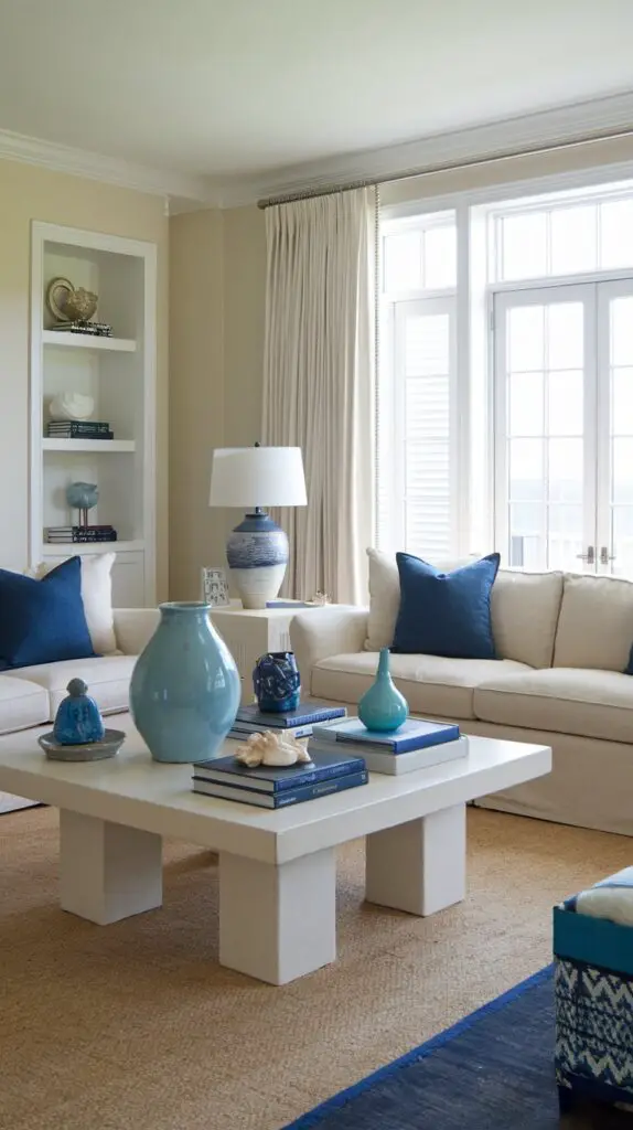 13 Coastal Home Décor Ideas to Make Your Home a Beachfront Paradise 11 Coastal Home Décor Ideas: Oceanic Scents for a Beachy Atmosphere – Candles, diffusers, and incense featuring ocean-inspired fragrances like sea salt, fresh linen, and coconut create a calming, refreshing vibe in your home. Perfect for coastal décor, these scents evoke the feel of the seaside, enhancing the airy, relaxed ambiance of any room. Infuse your space with tropical aromas for a serene, beach-like atmosphere that transports you to the coast, no matter where you are.