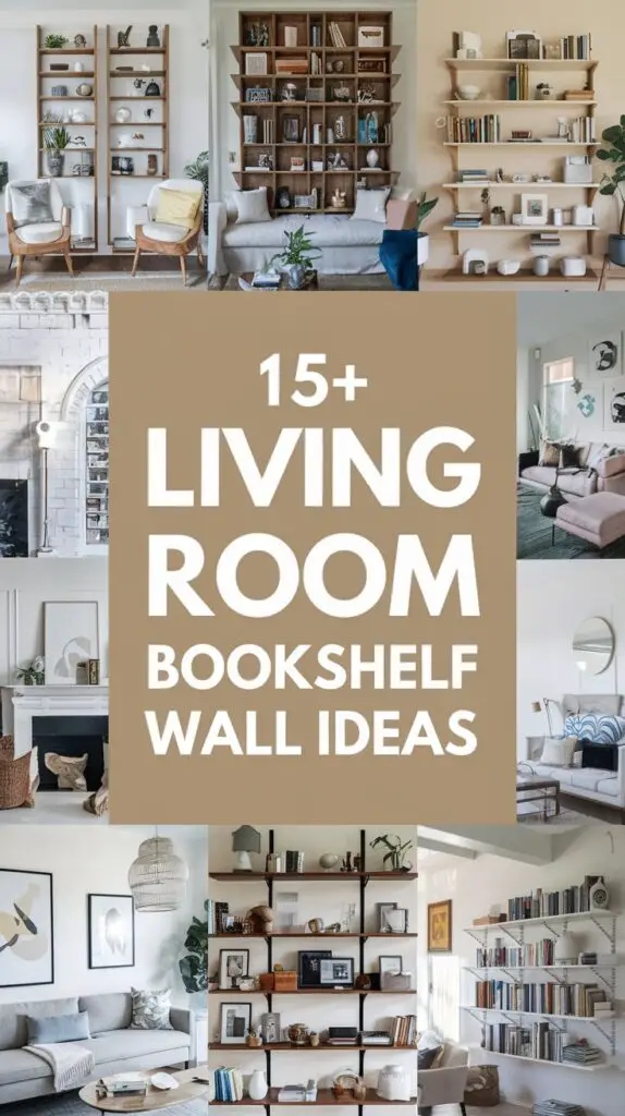 Living Room Bookshelf Wall Ideas