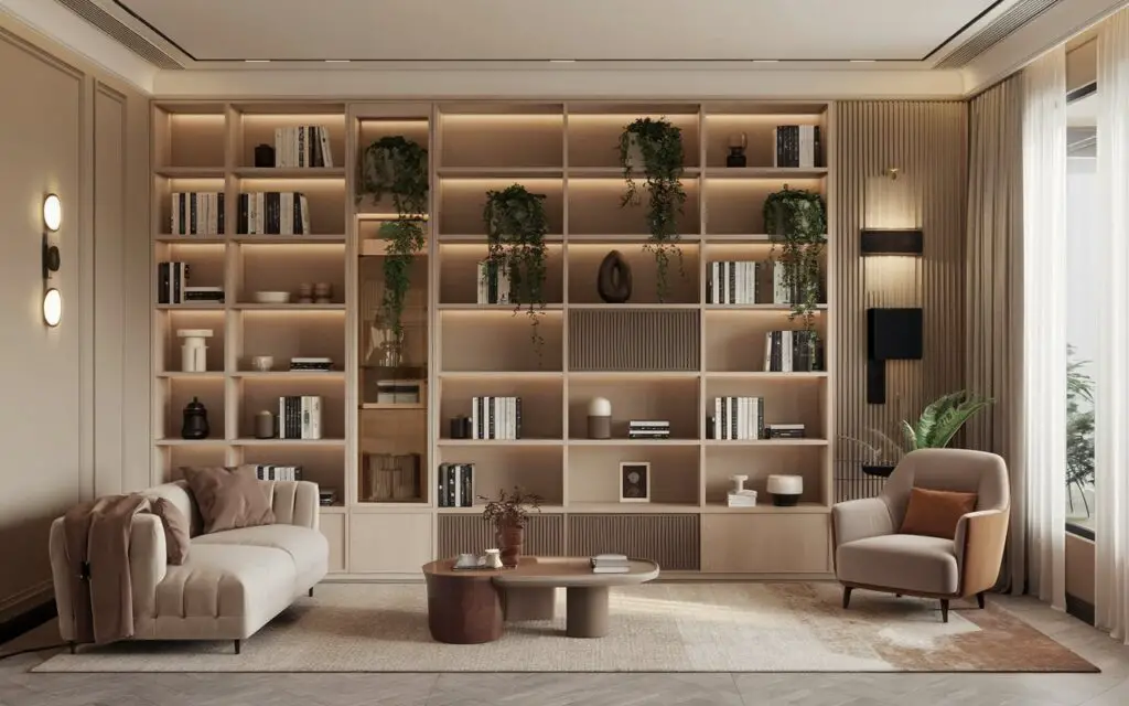 Living Room Bookshelf Wall Ideas
