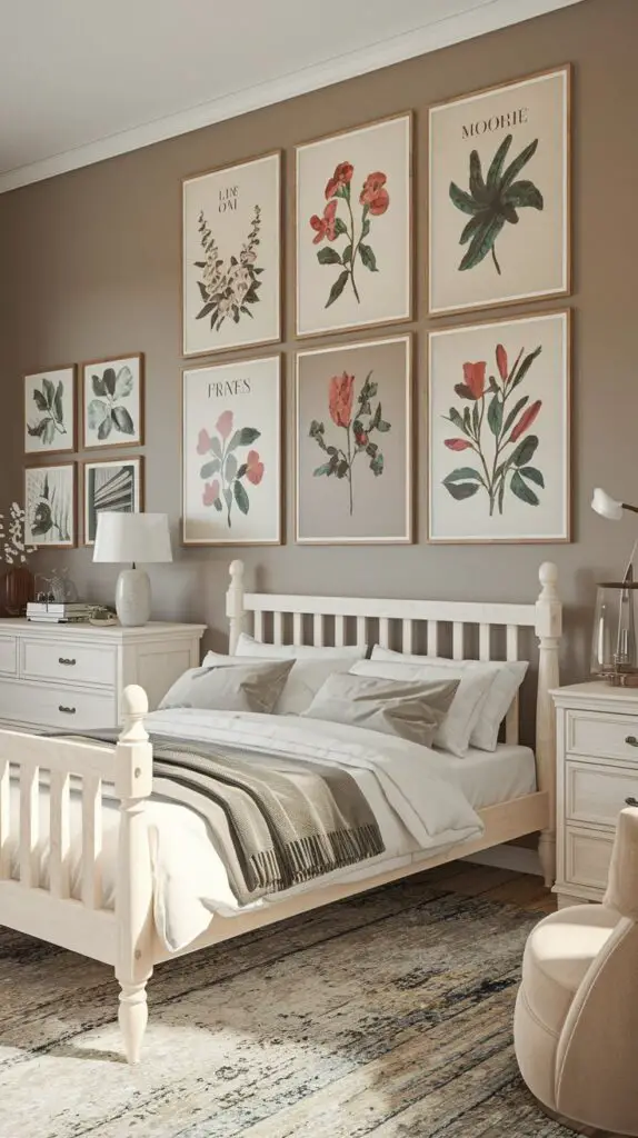 15 Cottage Core Bedroom Décor Ideas for a Cozy Retreat 8 Botanical Prints
