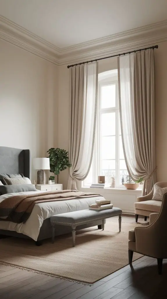 15 Transitional Bedroom Ideas for Small Spaces 13 Light Curtains