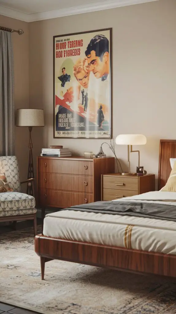 15 Retro Bedroom Décor Ideas to Transform Your Space 14 Vintage Posters