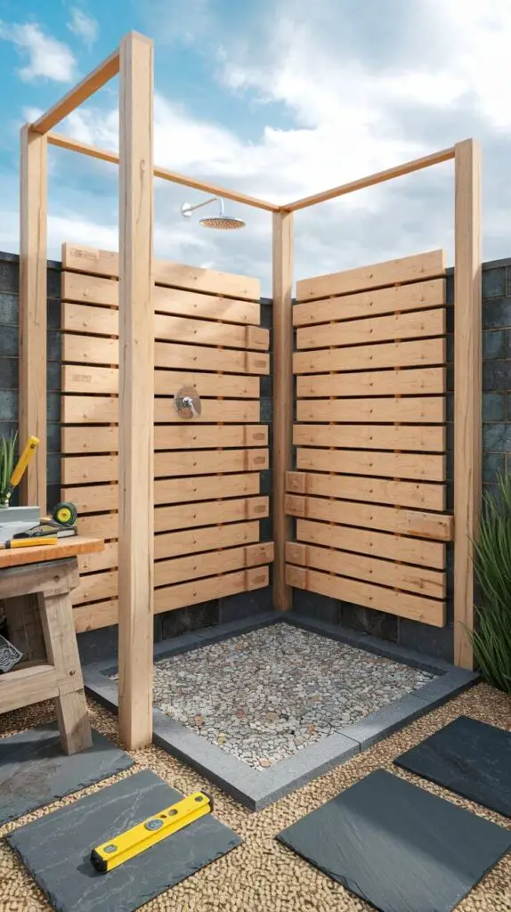 How to Create a Rustic Outdoor Shower with Natural Materials? Let’s Get Dirty (But in a Good Way) 4 rustic outdoor shower ideas (4)