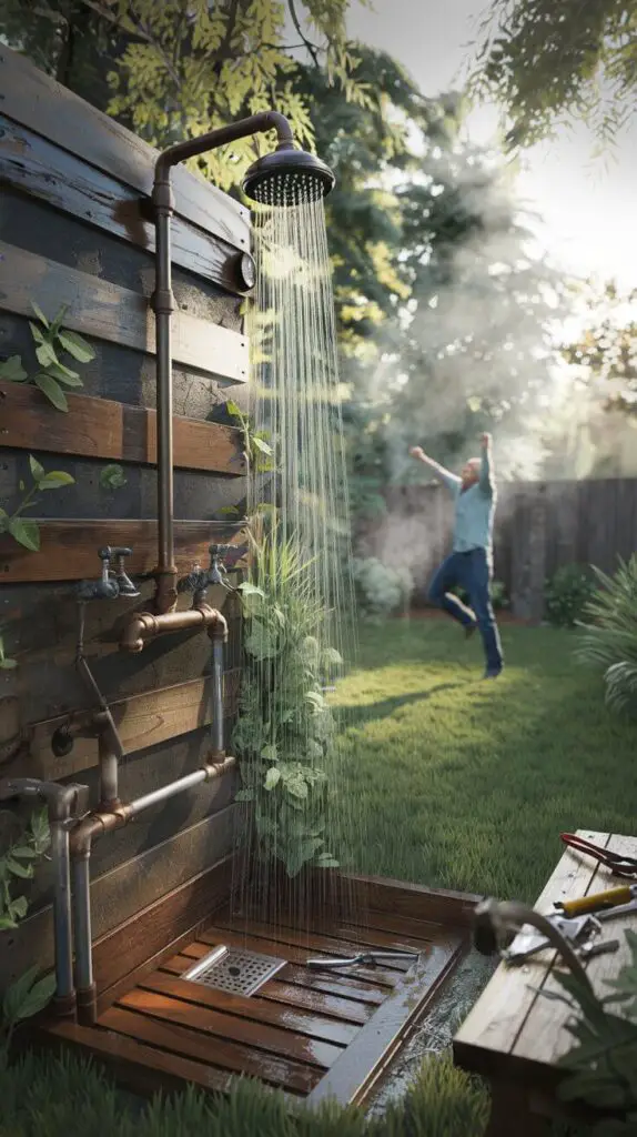 How to Create a Rustic Outdoor Shower with Natural Materials? Let’s Get Dirty (But in a Good Way) 6 rustic outdoor shower ideas (6)