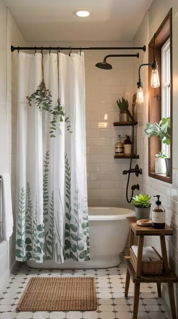How to Style a Farmhouse Shower Curtain in a Modern Bathroom? 4 Accessorize (But Don’t Overdo It)