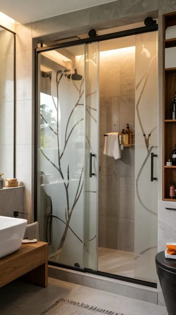 15 Stunning Glass Shower Doors Sliding Ideas for a Modern Bathroom 2 Frosted Glass Designs
