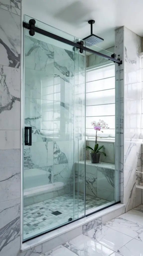 15 Stunning Glass Shower Doors Sliding Ideas for a Modern Bathroom 10 Matte Black Hardware