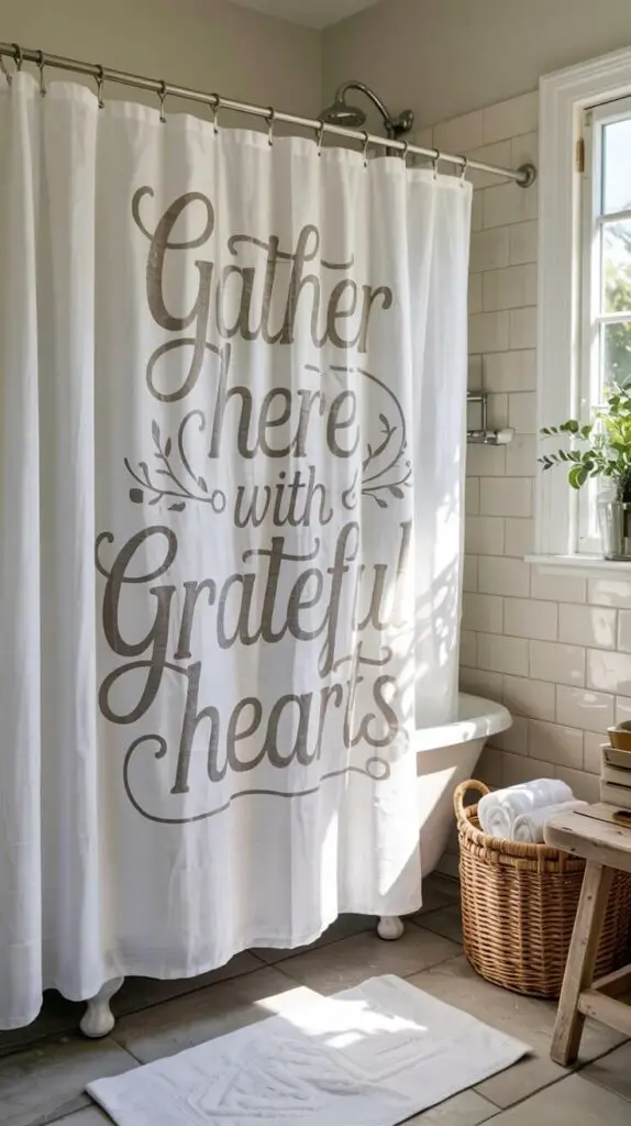 15 Farmhouse Shower Curtain Ideas to Transform Your Bathroom 12 Script Fonts