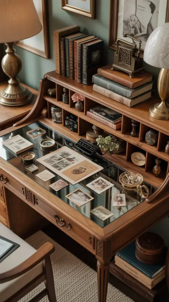 Vintage Writing Desk Ideas That’ll Make You Want to Write That Novel Already 10 Curio-Style Desks with Glass Tops